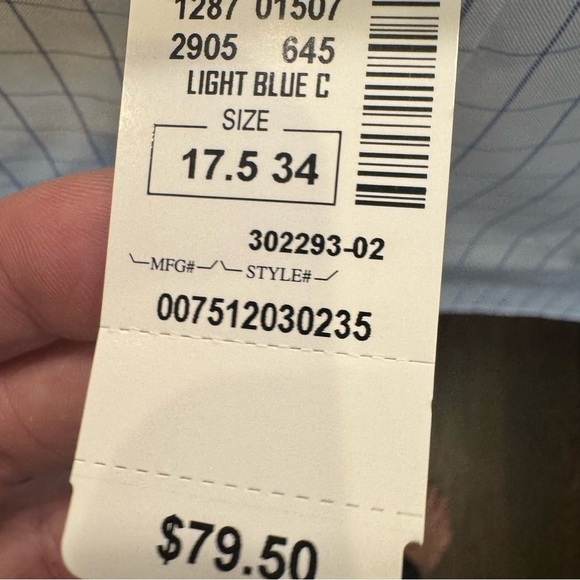 Jos. A. Bank Men's Non Iron Button down Shirt Long Sleeves Check Sz 17.5 - Picture 9 of 13